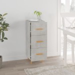 vidaXL Servantă, gri beton, 34,5x34x90 cm, lemn compozit vidaXL Servantă, gri beton, 34,5x34x90 cm, lemn compozit