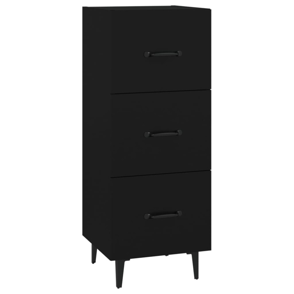 vidaXL Servantă, negru, 34,5x34x90 cm, lemn compozit