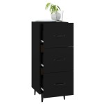 vidaXL Servantă, negru, 34,5x34x90 cm, lemn compozit vidaXL Servantă, negru, 34,5x34x90 cm, lemn compozit