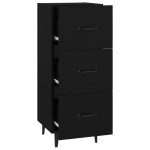 vidaXL Servantă, negru, 34,5x34x90 cm, lemn compozit vidaXL Servantă, negru, 34,5x34x90 cm, lemn compozit