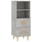 vidaXL Servantă, gri beton, 34,5x34x90 cm, lemn compozit