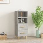 vidaXL Servantă, gri beton, 34,5x34x90 cm, lemn compozit