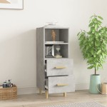 vidaXL Servantă, gri beton, 34,5x34x90 cm, lemn compozit