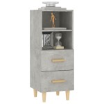 vidaXL Servantă, gri beton, 34,5x34x90 cm, lemn compozit