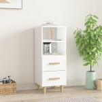 vidaXL Servantă, alb extralucios, 34,5x34x90 cm, lemn compozit vidaXL Servantă, alb extralucios, 34,5x34x90 cm, lemn compozit