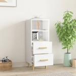 vidaXL Servantă, alb extralucios, 34,5x34x90 cm, lemn compozit vidaXL Servantă, alb extralucios, 34,5x34x90 cm, lemn compozit