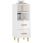 vidaXL Servantă, alb extralucios, 34,5x34x90 cm, lemn compozit vidaXL Servantă, alb extralucios, 34,5x34x90 cm, lemn compozit