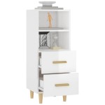 vidaXL Servantă, alb extralucios, 34,5x34x90 cm, lemn compozit vidaXL Servantă, alb extralucios, 34,5x34x90 cm, lemn compozit