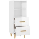 vidaXL Servantă, alb extralucios, 34,5x34x90 cm, lemn compozit vidaXL Servantă, alb extralucios, 34,5x34x90 cm, lemn compozit