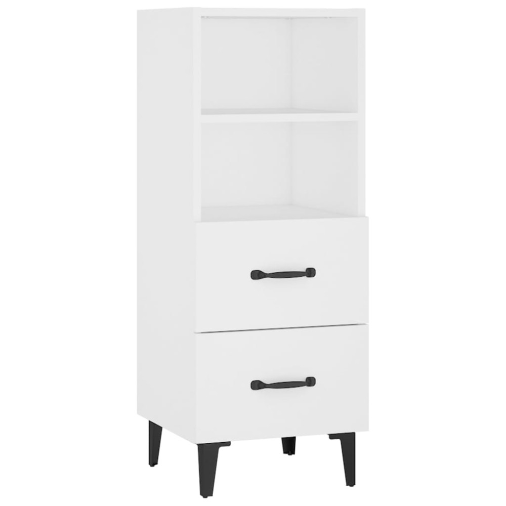 vidaXL Servantă, alb, 34,5x34x90 cm, lemn compozit