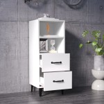 vidaXL Servantă, alb, 34,5x34x90 cm, lemn compozit vidaXL Servantă, alb, 34,5x34x90 cm, lemn compozit