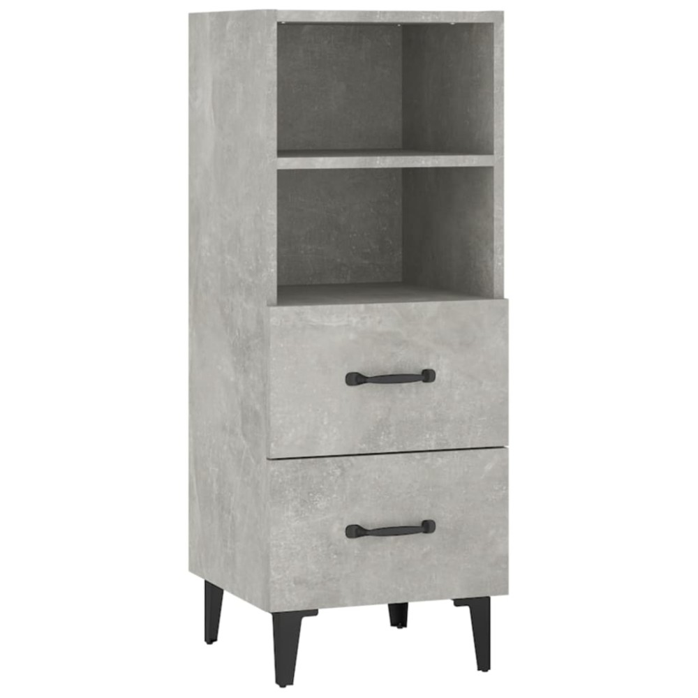 vidaXL Servantă, gri beton, 34,5x34x90 cm, lemn compozit
