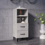 vidaXL Servantă, gri beton, 34,5x34x90 cm, lemn compozit vidaXL Servantă, gri beton, 34,5x34x90 cm, lemn compozit