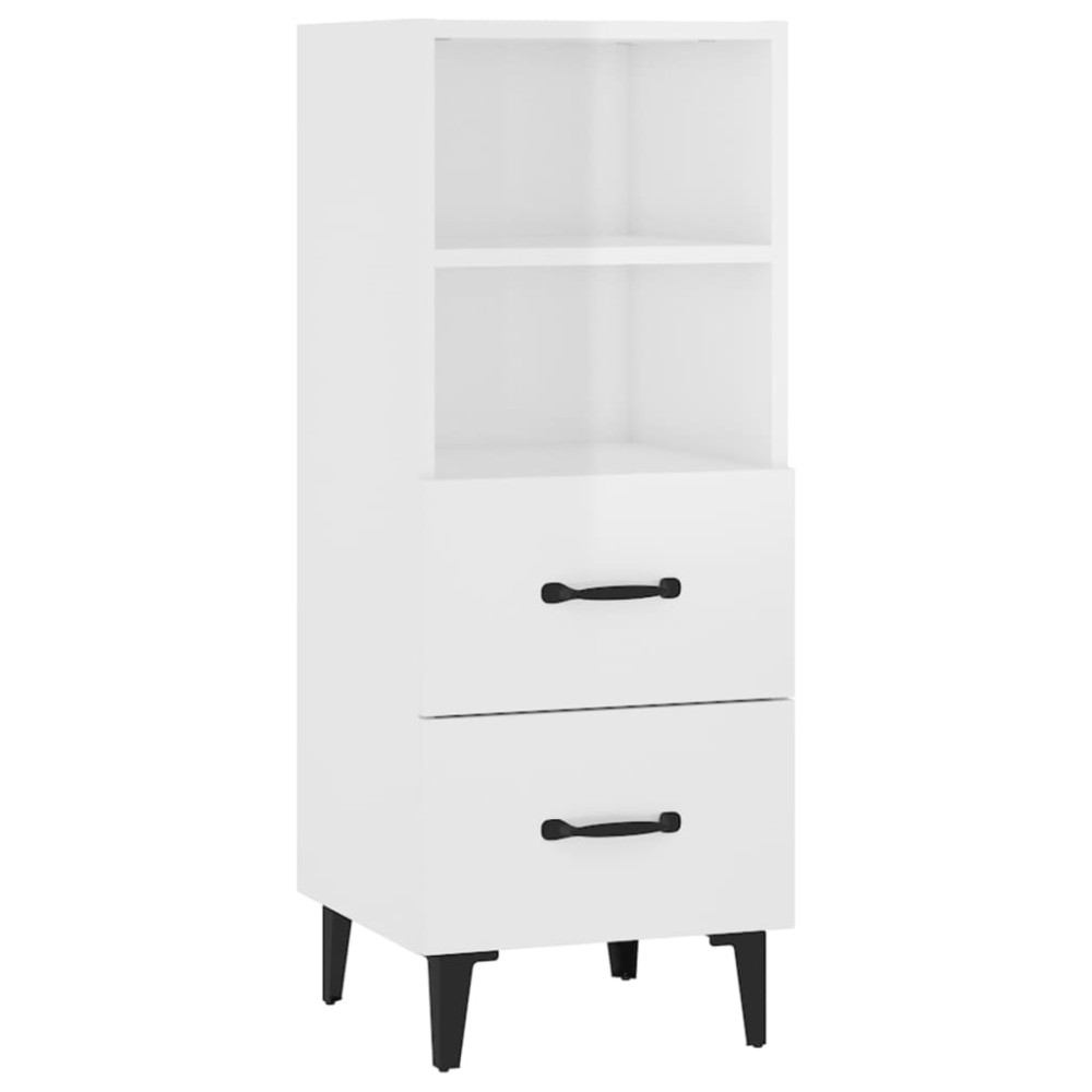 vidaXL Servantă, alb extralucios, 34,5x34x90 cm, lemn prelucrat