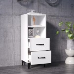 vidaXL Servantă, alb extralucios, 34,5x34x90 cm, lemn prelucrat vidaXL Servantă, alb extralucios, 34,5x34x90 cm, lemn prelucrat