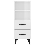 vidaXL Servantă, alb extralucios, 34,5x34x90 cm, lemn prelucrat vidaXL Servantă, alb extralucios, 34,5x34x90 cm, lemn prelucrat
