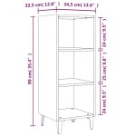 vidaXL Servantă, alb extralucios, 34,5x32,5x90 cm, lemn compozit