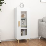 vidaXL Servantă, alb, 34,5x34x90 cm, lemn compozit vidaXL Servantă, alb, 34,5x34x90 cm, lemn compozit