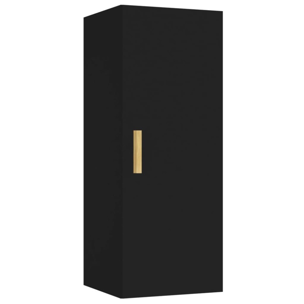 vidaXL Dulap de perete, negru, 34,5x34x90 cm, lemn compozit