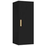 vidaXL Dulap de perete, negru, 34,5x34x90 cm, lemn compozit vidaXL Dulap de perete, negru, 34,5x34x90 cm, lemn compozit