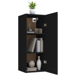 vidaXL Dulap de perete, negru, 34,5x34x90 cm, lemn compozit vidaXL Dulap de perete, negru, 34,5x34x90 cm, lemn compozit