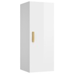 vidaXL Dulap de perete, alb extralucios, 34,5x34x90 cm, lemn compozit vidaXL Dulap de perete, alb extralucios, 34,5x34x90 cm, lemn compozit