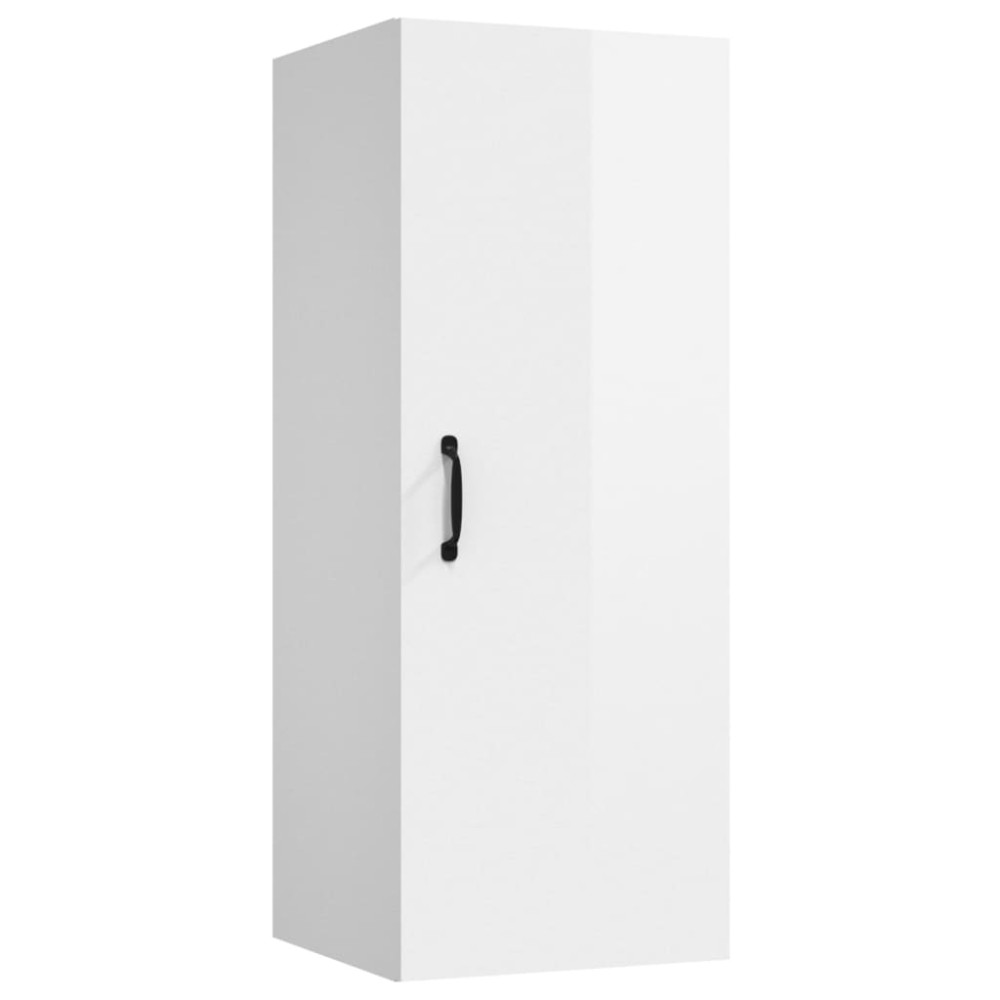 vidaXL Dulap perete suspendat alb lucios 34,5x34x90cm lemn prelucrat