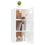 vidaXL Dulap perete suspendat alb lucios 34,5x34x90cm lemn prelucrat