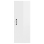 vidaXL Dulap perete suspendat alb lucios 34,5x34x90cm lemn prelucrat