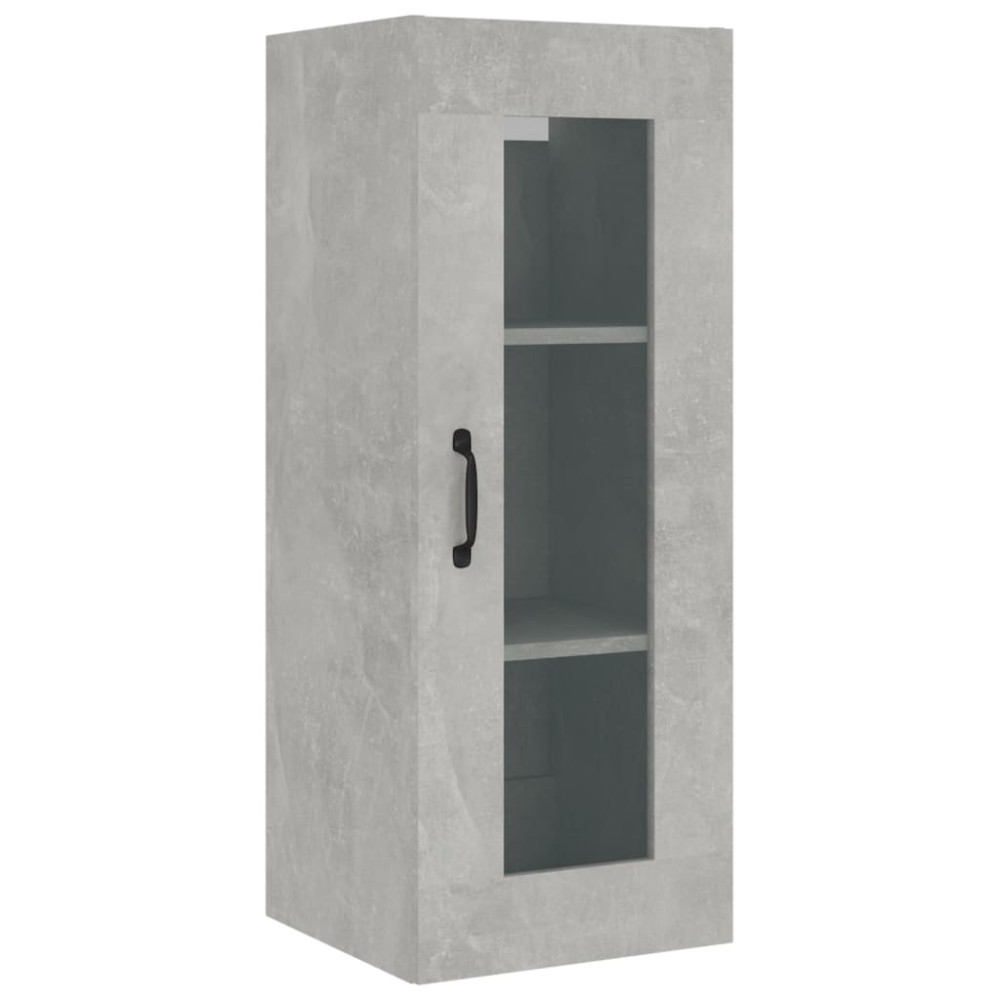 vidaXL Dulap de perete suspendat, gri beton, 34,5x34x90 cm