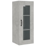 vidaXL Dulap de perete suspendat, gri beton, 34,5x34x90 cm