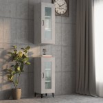 vidaXL Dulap de perete suspendat, gri beton, 34,5x34x90 cm