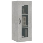 vidaXL Dulap de perete suspendat, gri beton, 34,5x34x90 cm