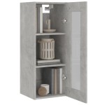 vidaXL Dulap de perete suspendat, gri beton, 34,5x34x90 cm