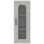vidaXL Dulap de perete suspendat, gri beton, 34,5x34x90 cm