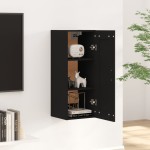 vidaXL Dulap de perete, negru, 35x34x90 cm, lemn prelucrat vidaXL Dulap de perete, negru, 35x34x90 cm, lemn prelucrat