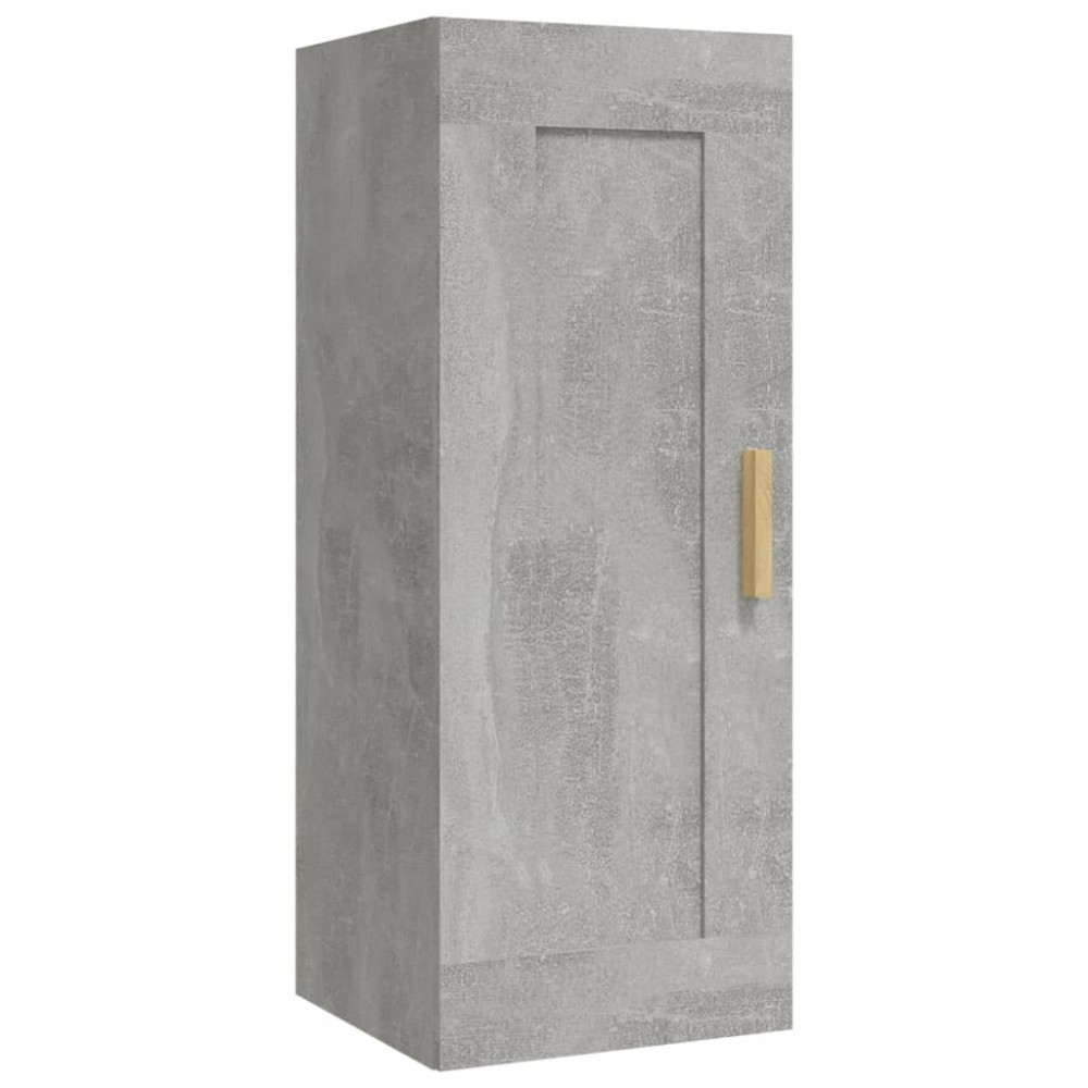 vidaXL Dulap de perete, gri beton, 35x34x90 cm, lemn compozit