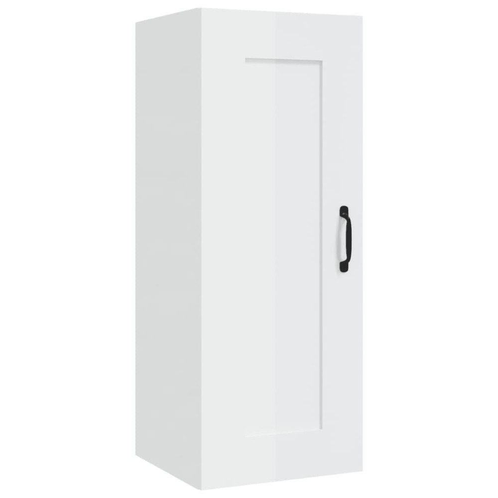 vidaXL Dulap suspendat, alb extralucios, 35x34x90 cm, lemn prelucrat