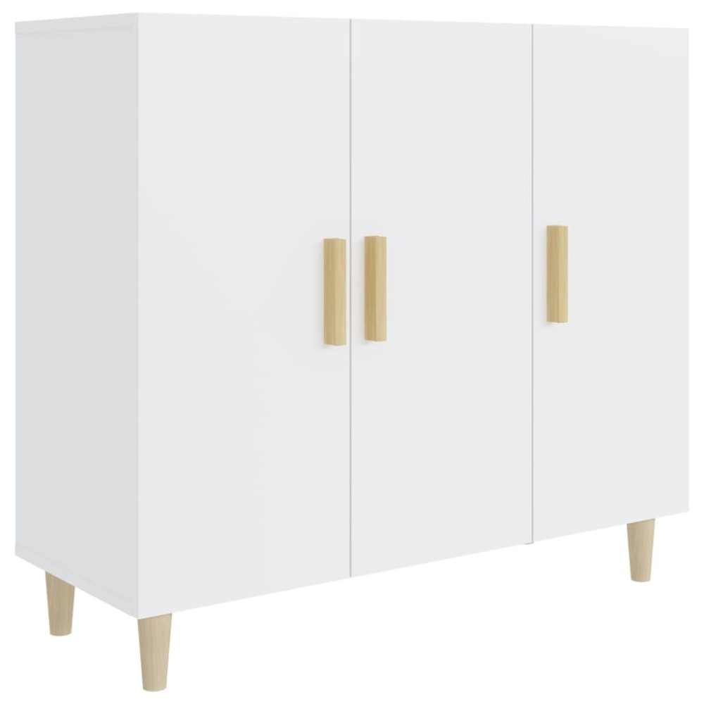 vidaXL Servantă, alb, 90x34x80 cm, lemn compozit