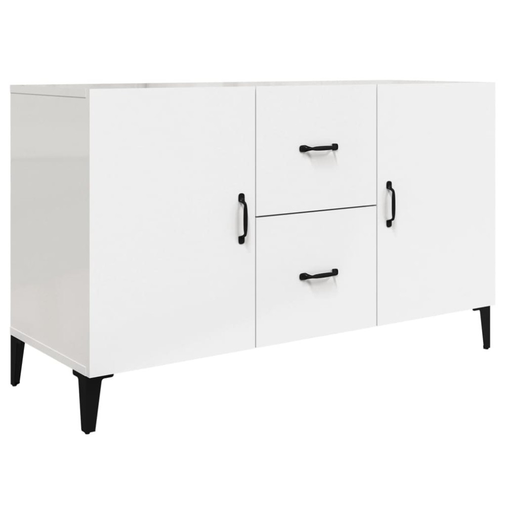 vidaXL Servantă, alb extralucios, 100x36x60 cm, lemn compozit