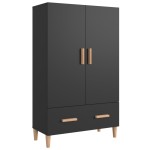vidaXL Dulap înalt, negru, 70x31x115 cm, lemn compozit