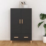 vidaXL Dulap înalt, negru, 70x31x115 cm, lemn compozit