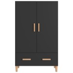 vidaXL Dulap înalt, negru, 70x31x115 cm, lemn compozit