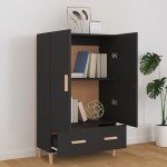 vidaXL Dulap înalt, negru, 70x31x115 cm, lemn compozit
