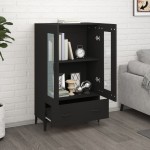 vidaXL Dulap înalt, negru, 70x31x115 cm, lemn compozit
