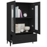vidaXL Dulap înalt, negru, 70x31x115 cm, lemn compozit
