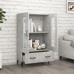 vidaXL Dulap înalt, gri beton, 70x31x115 cm, lemn compozit
