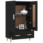 vidaXL Dulap înalt, negru, 70x31x115 cm, lemn compozit