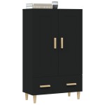 vidaXL Dulap înalt, negru, 70x31x115 cm, lemn compozit
