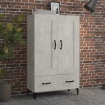 vidaXL Dulap înalt, gri beton, 70x31x115 cm, lemn compozit